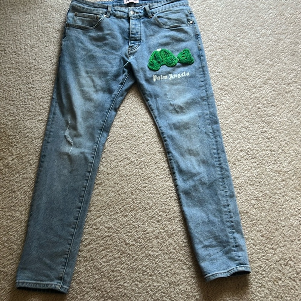 Palm angles teddy bear designer jeans